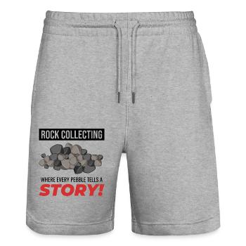 Rock Hound Collecting Collector Geology Geologist - Stanley/Stella Trainer Unisex Organic Jogging Shorts - heather grey - Front - Nik (191cm) & Marisol (170cm)