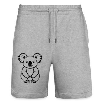 Koala - Stanley/Stella Unisex Bio Joggingshorts Trainer  - Grau meliert - Vorne - Nik (191cm) & Marisol (170cm)