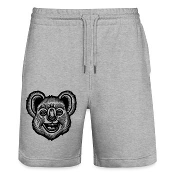Koala - Stanley/Stella Unisex Bio Joggingshorts Trainer  - Grau meliert - Vorne - Nik (191cm) & Marisol (170cm)