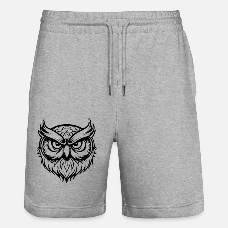 Eule - Stanley/Stella Unisex Bio Joggingshorts Trainer  - Grau meliert