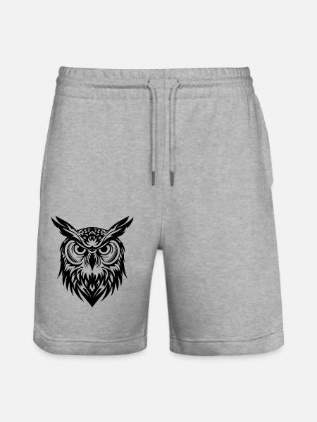Eule - Stanley/Stella Unisex Bio Joggingshorts Trainer - Grau meliert