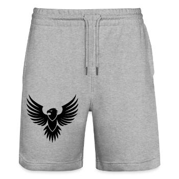 Adler Adlerkopf - Stanley/Stella Unisex Bio Joggingshorts Trainer  - Grau meliert - Vorne - Nik (191cm) & Marisol (170cm)