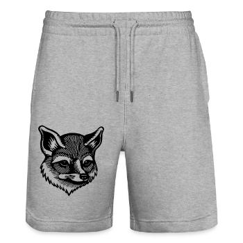 Fuchs Füchse - Stanley/Stella Unisex Bio Joggingshorts Trainer  - Grau meliert - Vorne - Nik (191cm) & Marisol (170cm)