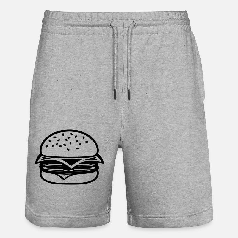Hamburger Burger - Stanley/Stella Unisex Bio Joggingshorts Trainer  - Grau meliert