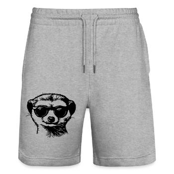 Meerkat - Stanley/Stella Trainer Unisex Organic Jogging Shorts - heather grey - Front - Nik (191cm) & Marisol (170cm)