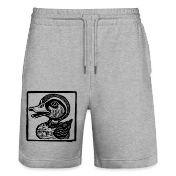 Canards - Short de jogging bio TRAINER Stanley/Stella unisexe - gris chiné - Devant - Nik (191cm) & Marisol (170cm)