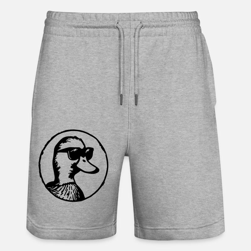 Duck Ducks - Stanley/Stella Trainer Unisex Organic Jogging Shorts - heather grey