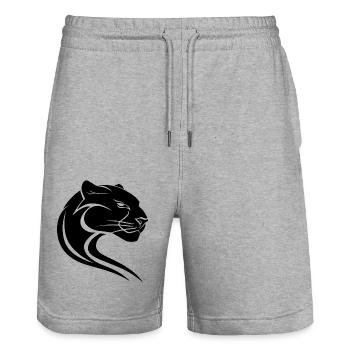 Panther - Stanley/Stella Unisex Bio Joggingshorts Trainer  - Grau meliert - Vorne - Nik (191cm) & Marisol (170cm)