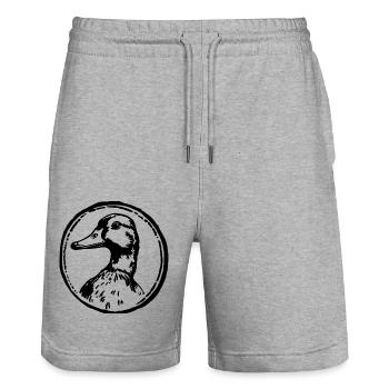 Canards - Short de jogging bio TRAINER Stanley/Stella unisexe - gris chiné - Devant - Nik (191cm) & Marisol (170cm)