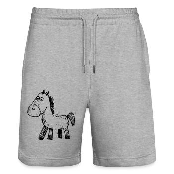 Horse Horses Riding Rider Rider - Stanley/Stella Trainer Unisex Organic Jogging Shorts - heather grey - Front - Nik (191cm) & Marisol (170cm)