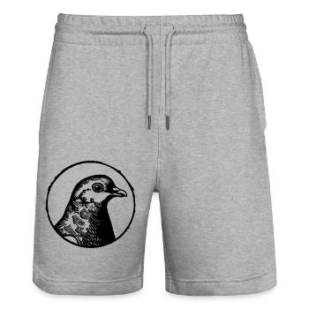 Taube Tauben Taubenzüchter Geschenk - Stanley/Stella Unisex Bio Joggingshorts Trainer  - Grau meliert - Vorne - Nik (191cm) & Marisol (170cm)