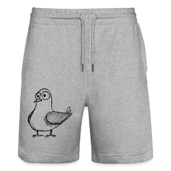 Pigeon pigeons pigeon fancier gift - Stanley/Stella Trainer Unisex Organic Jogging Shorts - heather grey - Front - Nik (191cm) & Marisol (170cm)