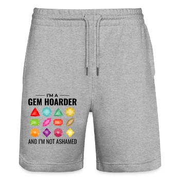 Crystal Collecting Rock Hunting Mineral Collector - Stanley/Stella Trainer Unisex Organic Jogging Shorts - heather grey - Front - Nik (191cm) & Marisol (170cm)