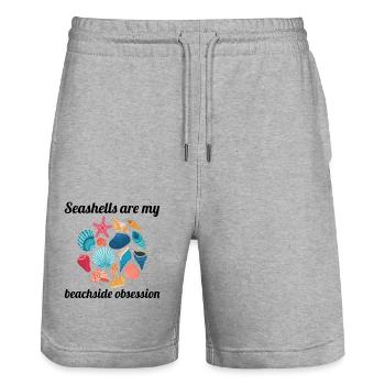Seashells Collector Beachcomber Sea Shell Ocean - Stanley/Stella Trainer Unisex Organic Jogging Shorts - heather grey - Front - Nik (191cm) & Marisol (170cm)