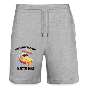 Clam Shell Seashells Collector Beachcomber Beach - Stanley/Stella Trainer Unisex Organic Jogging Shorts - heather grey - Front - Nik (191cm) & Marisol (170cm)