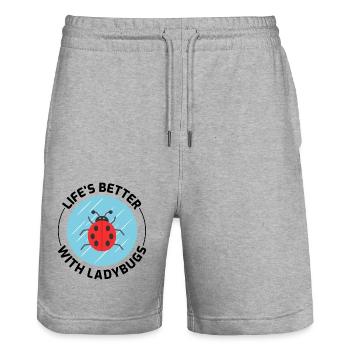 Ladybugs Insect Collector Entomology Entomologist - Stanley/Stella Trainer Unisex Organic Jogging Shorts - heather grey - Front - Nik (191cm) & Marisol (170cm)