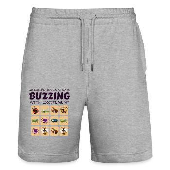 Insect Collector Entomology Entomologist Bug Lover - Stanley/Stella Trainer Unisex Organic Jogging Shorts - heather grey - Front - Nik (191cm) & Marisol (170cm)