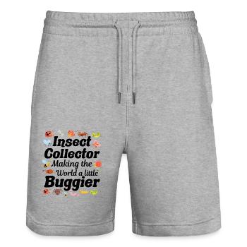 Insektensammler Entomologie Entomologe Käferliebhaber - Stanley/Stella Unisex Bio Joggingshorts Trainer  - Grau meliert - Vorne - Nik (191cm) & Marisol (170cm)