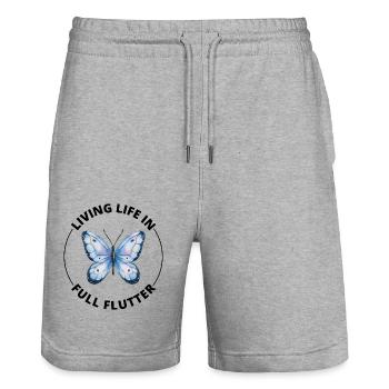 papillons papillons collectionneur d’insectes Entomologie - Short de jogging bio TRAINER Stanley/Stella unisexe - gris chiné - Devant - Nik (191cm) & Marisol (170cm)