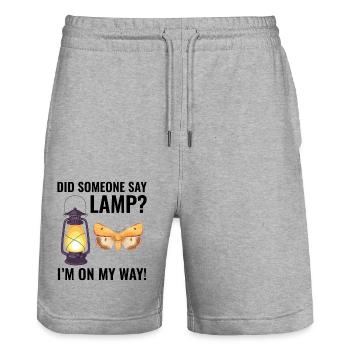Motte nachtaktives Tier Insektensammler Entomologie - Stanley/Stella Unisex Bio Joggingshorts Trainer  - Grau meliert - Vorne - Nik (191cm) & Marisol (170cm)