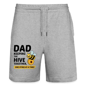 Honeybee Dad Beekeeper Beekeeping Insect Collector - Stanley/Stella Trainer Unisex Organic Jogging Shorts - heather grey - Front - Nik (191cm) & Marisol (170cm)