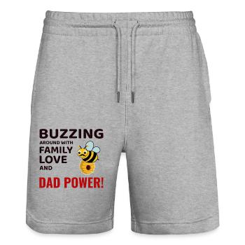 Honeybee Dad Beekeeper Beekeeping Insect Collector - Stanley/Stella Trainer Unisex Organic Jogging Shorts - heather grey - Front - Nik (191cm) & Marisol (170cm)