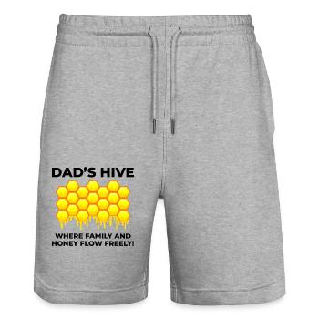 Honeybee Dad Beekeeper Beekeeping Insect Collector - Stanley/Stella Trainer Unisex Organic Jogging Shorts - heather grey - Front - Nik (191cm) & Marisol (170cm)