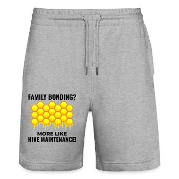 Honeybee Dad Beekeeper Beekeeping Insect Collector - Stanley/Stella Trainer Unisex Organic Jogging Shorts - heather grey - Front - Nik (191cm) & Marisol (170cm)