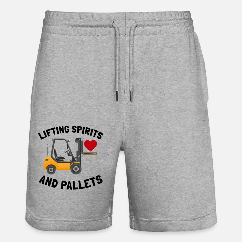 Gabelstaplerfahrer Schwermaschinenfahrer Lustig - Stanley/Stella Unisex Bio Joggingshorts Trainer  - Grau meliert