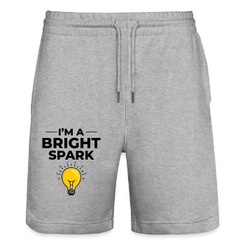 Electrician Humor Electrical Technician Engineer - Stanley/Stella Trainer Unisex Organic Jogging Shorts - heather grey - Front - Nik (191cm) & Marisol (170cm)