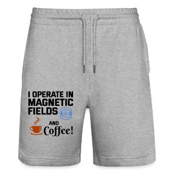 Electrician Humor Electrical Technician Coffee - Stanley/Stella Trainer Unisex Organic Jogging Shorts - heather grey - Front - Nik (191cm) & Marisol (170cm)