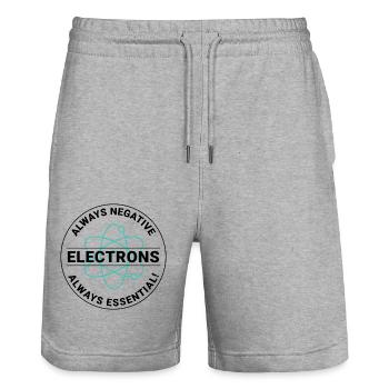Electrician Humor Electrical Technician Engineer - Stanley/Stella Trainer Unisex Organic Jogging Shorts - heather grey - Front - Nik (191cm) & Marisol (170cm)