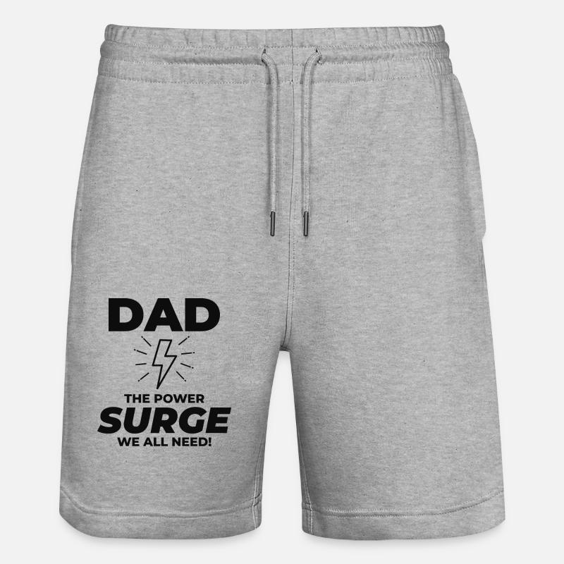 Electrician Dad Electrical Technician Engineer - Stanley/Stella Trainer Unisex Organic Jogging Shorts - heather grey