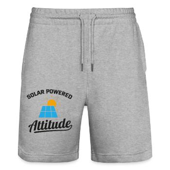 Elektriker: Solarbetriebene Einstellung - Stanley/Stella Unisex Bio Joggingshorts Trainer  - Grau meliert - Vorne - Nik (191cm) & Marisol (170cm)