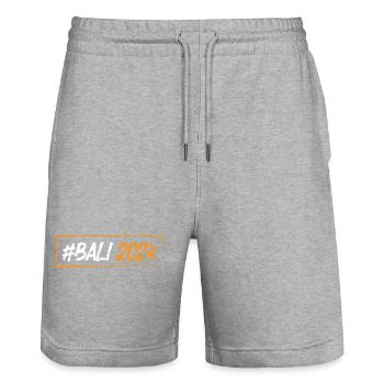 Bali 2024 - Stanley/Stella Unisex Bio Joggingshorts Trainer  - Grau meliert - Vorne - Nik (191cm) & Marisol (170cm)