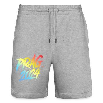 Prag 2024 Bunt Urlaub Team - Stanley/Stella Unisex Bio Joggingshorts Trainer  - Grau meliert - Vorne - Nik (191cm) & Marisol (170cm)