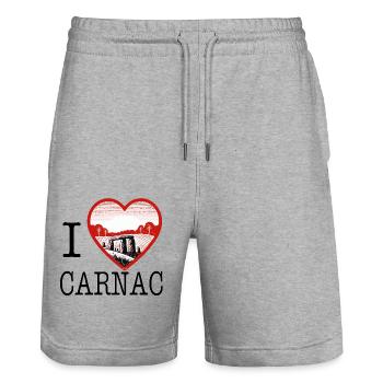 i love carnac by i love bretagne - Short de jogging bio TRAINER Stanley/Stella unisexe - gris chiné - Devant - Nik (191cm) & Marisol (170cm)