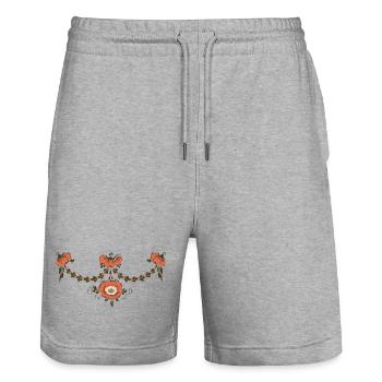Kare Jonsdotter - Stanley/Stella Unisex Bio Joggingshorts Trainer  - Grau meliert - Vorne - Nik (191cm) & Marisol (170cm)