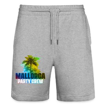 Mallorca Party Crew Bunt - Stanley/Stella Unisex Bio Joggingshorts Trainer  - Grau meliert - Vorne - Nik (191cm) & Marisol (170cm)