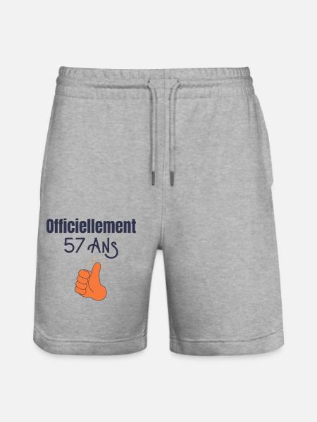 Officiellement 57 Ans - Short de jogging bio TRAINER Stanley/Stella unisexe - gris chiné