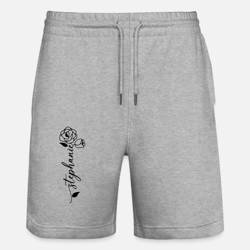 Stéphanie Nom Prénom Fleur - Short de jogging bio TRAINER Stanley/Stella unisexe - gris chiné