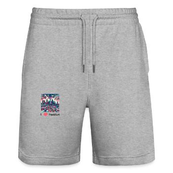 frankfurt - Stanley/Stella Unisex Bio Joggingshorts Trainer  - Grau meliert - Vorne - Nik (191cm) & Marisol (170cm)