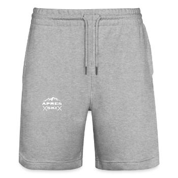 Skiing Ski motif for skiers Skiers - Stanley/Stella Trainer Unisex Organic Jogging Shorts - heather grey - Front - Nik (191cm) & Marisol (170cm)