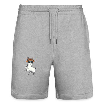 Lama Alpaga Chapeau Fête Lunettes De Soleil Fin de semaine Danse - Short de jogging bio TRAINER Stanley/Stella unisexe - gris chiné - Devant - Nik (191cm) & Marisol (170cm)