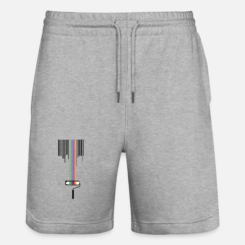 Farbrolle mit Strichcode - Stanley/Stella Unisex Bio Joggingshorts Trainer  - Grau meliert