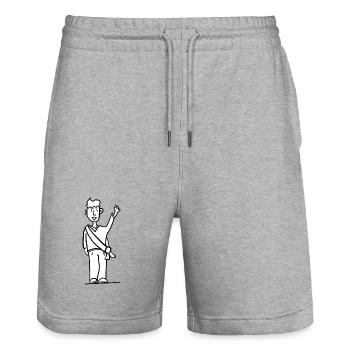 Prüfung bestanden, stolz & selbstsicher zum Erfolg - Stanley/Stella Unisex Bio Joggingshorts Trainer  - Grau meliert - Vorne - Nik (191cm) & Marisol (170cm)