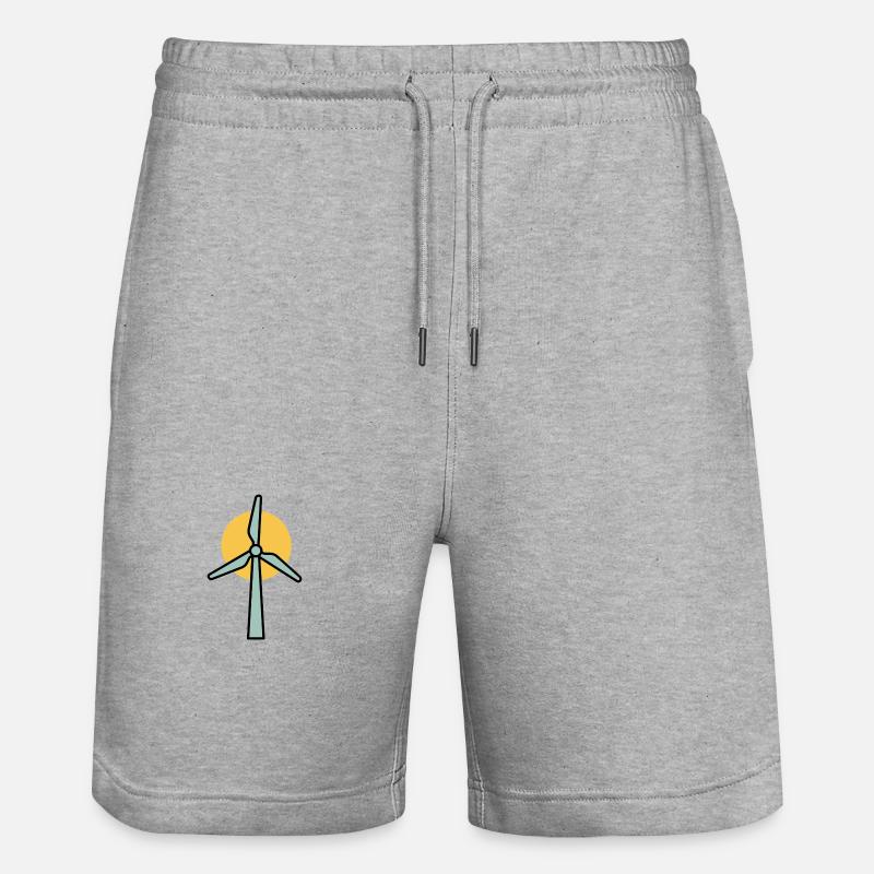 Éolienne | Déclaration sur l’énergie renouvelable - Short de jogging bio TRAINER Stanley/Stella unisexe - gris chiné