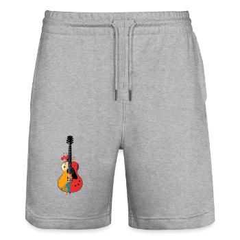 Colorful Guitar Art Acoustic Guitar Motif - Stanley/Stella Trainer Unisex Organic Jogging Shorts - heather grey - Front - Nik (191cm) & Marisol (170cm)