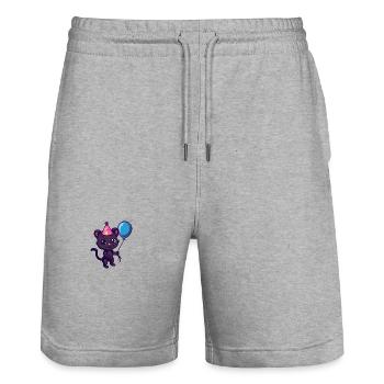 Panther Birthday Comic - Stanley/Stella Trainer Unisex Organic Jogging Shorts - heather grey - Front - Nik (191cm) & Marisol (170cm)