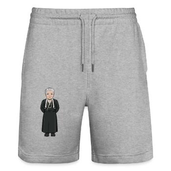 Selma Lagerlöf - Stanley/Stella Unisex Bio Joggingshorts Trainer  - Grau meliert - Vorne - Nik (191cm) & Marisol (170cm)